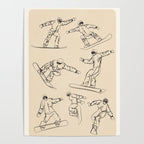 Minimal Snowboarders Line Art 2 Poster Gallery Image 4
