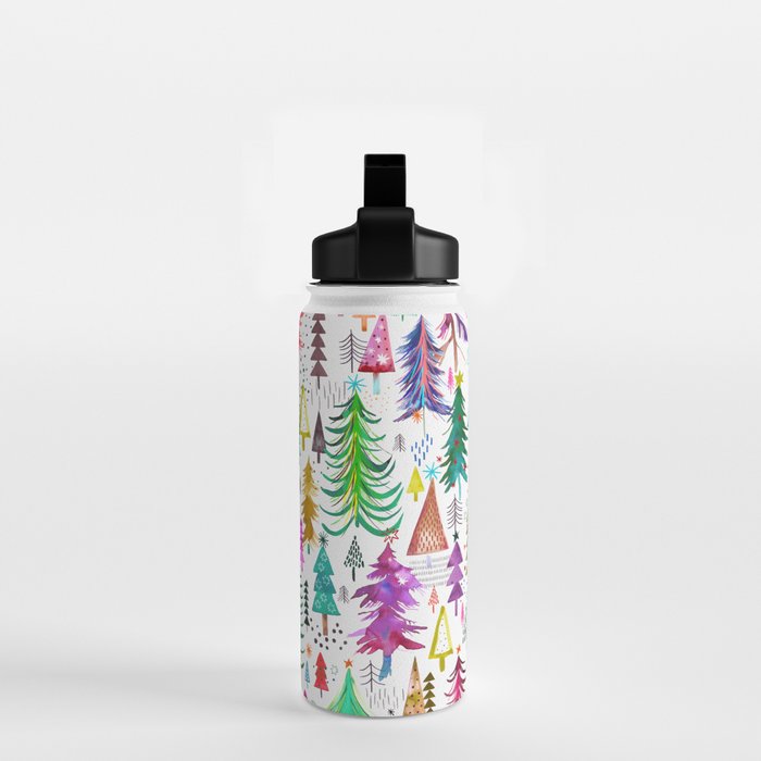 Colorful Christmas Trees Water Bottle Gallery Image 2