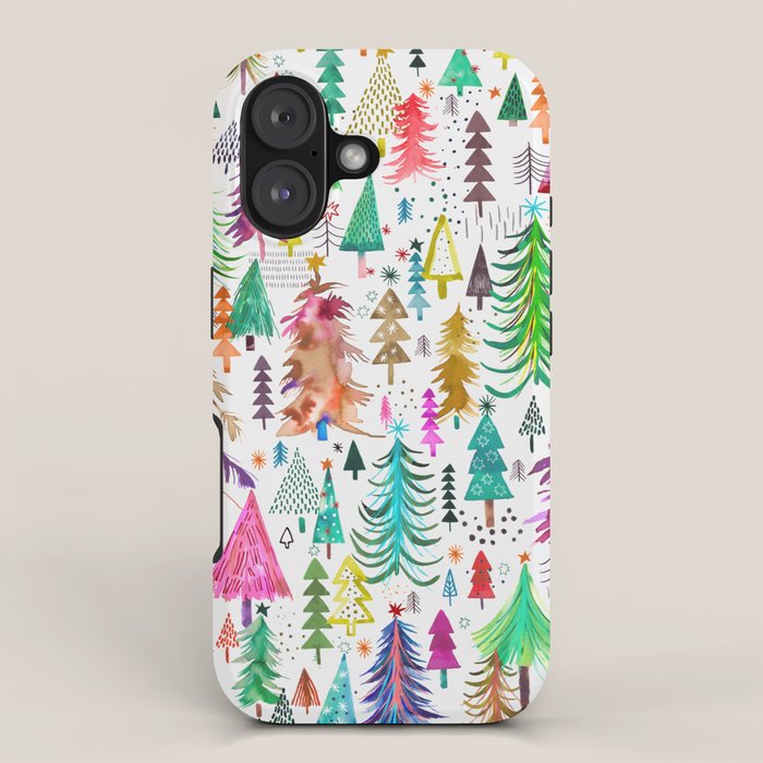 Colorful Christmas Trees iPhone Case Gallery Image 1