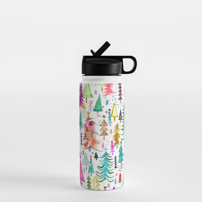Colorful Christmas Trees Water Bottle Gallery Image 1