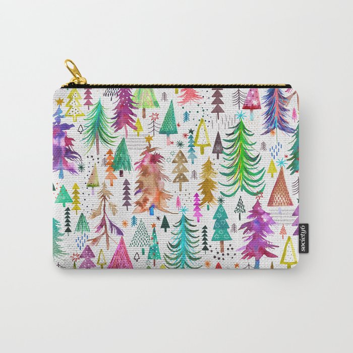 Colorful Christmas Trees Carry All Pouch Gallery Image 1