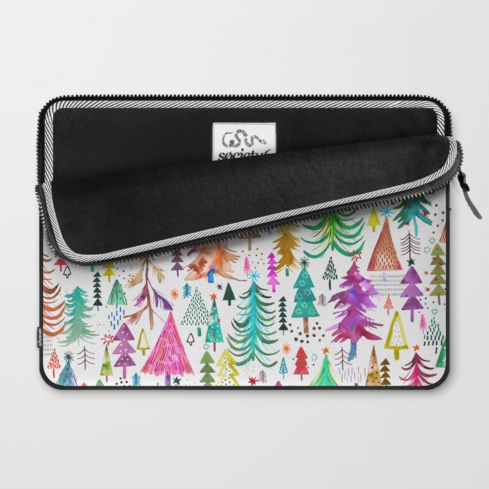 Colorful Christmas Trees Laptop Sleeve Gallery Image 2