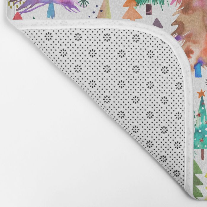 Colorful Christmas Trees Bath Mat Gallery Image 2