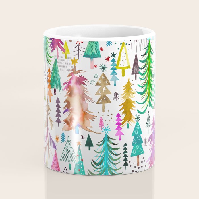 Colorful Christmas Trees Coffee Mug Gallery Image 4