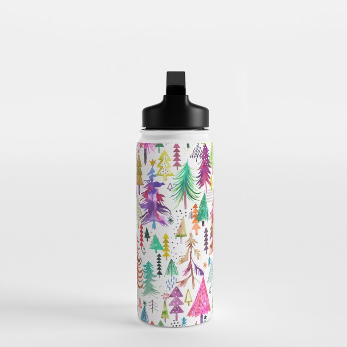 Colorful Christmas Trees Water Bottle Gallery Image 3