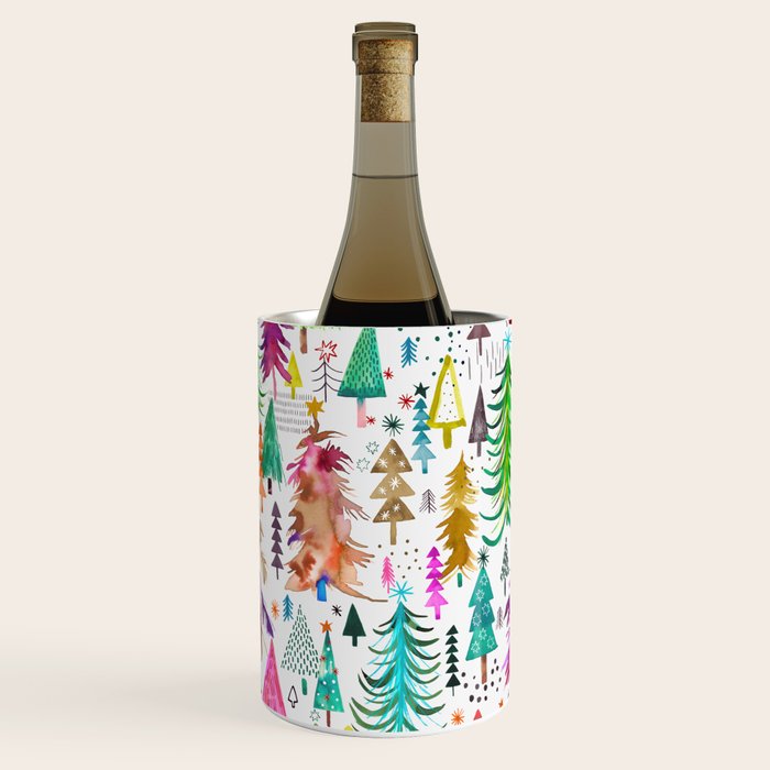Colorful Christmas Trees Wine Chiller Gallery Image 1