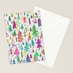 Colorful Christmas Trees Stationery Card Gallery Image 2