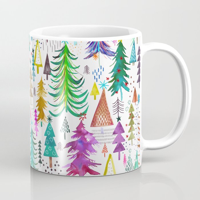 Colorful Christmas Trees Coffee Mug Gallery Image 1
