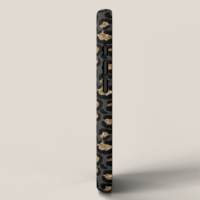 Black Gold Leopard Print Pattern iPhone Case Gallery Image 2