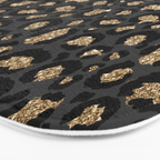 Black Gold Leopard Print Pattern Bath Mat Gallery Image 3