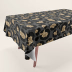 Black Gold Leopard Print Pattern Tablecloth Gallery Image 1