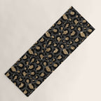 Black Gold Leopard Print Pattern Yoga Mat Gallery Image 1