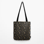 Black Gold Leopard Print Pattern Tote Bag Gallery Image 2