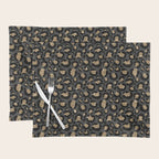 Black Gold Leopard Print Pattern Placemat Gallery Image 1