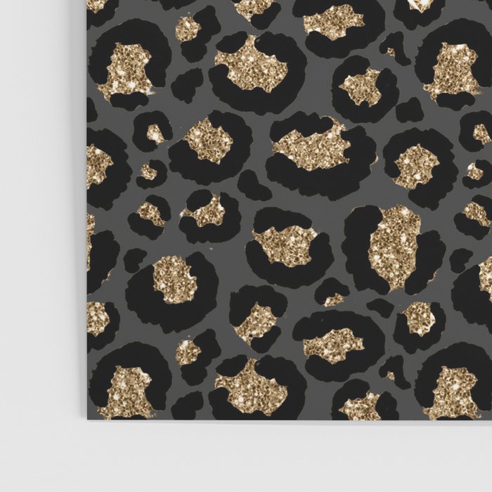 Black Gold Leopard Print Pattern Poster Gallery Image 3