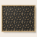 Black Gold Leopard Print Pattern Serving Tray Gallery Image 1