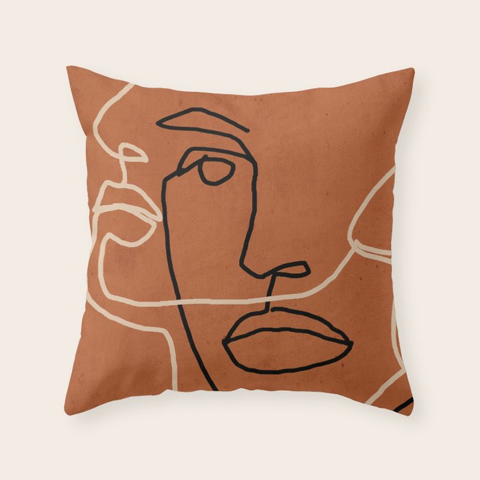 Abstract Face 6/3 Throw Pillow Gallery Image 1