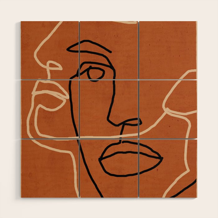 Abstract Face 6/3 Wood Wall Art Gallery Image 1