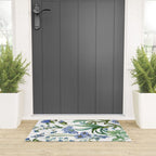 Blue Botanical Floral Welcome Mat Gallery Image 3