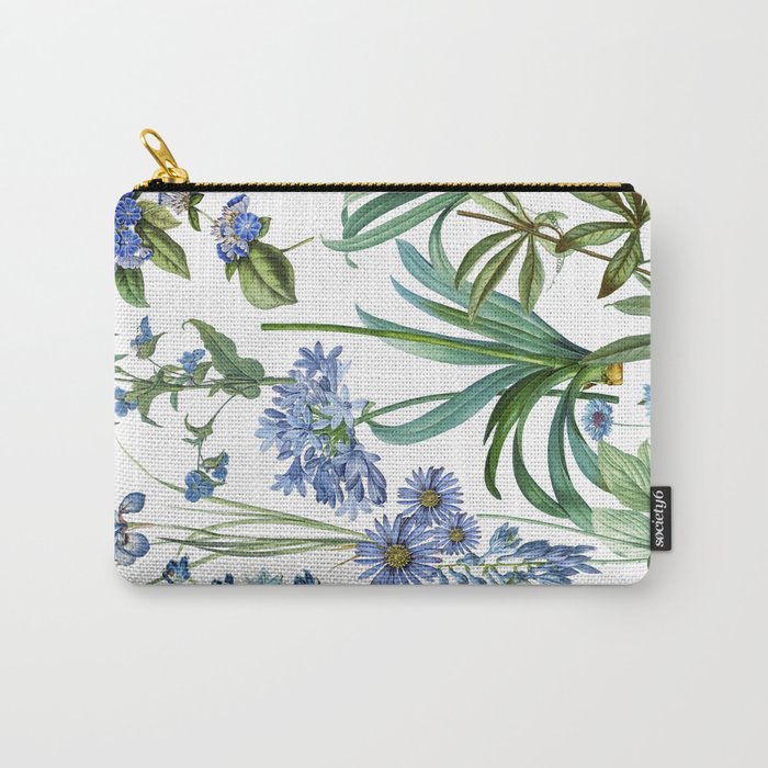 Blue Botanical Floral Carry All Pouch Gallery Image 1