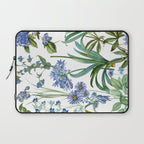 Blue Botanical Floral Laptop Sleeve Gallery Image 1