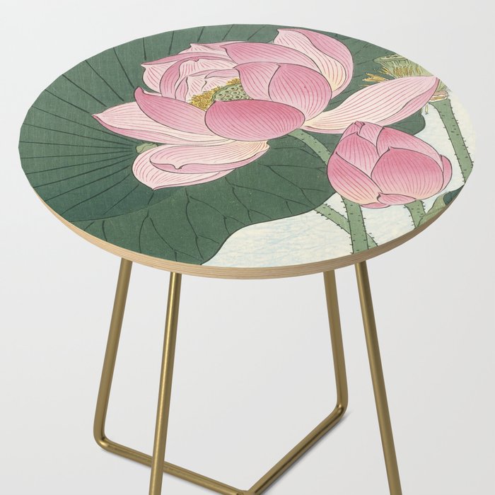 Flowering lotus flowers, Ohara Koson Side Table Gallery Image 2