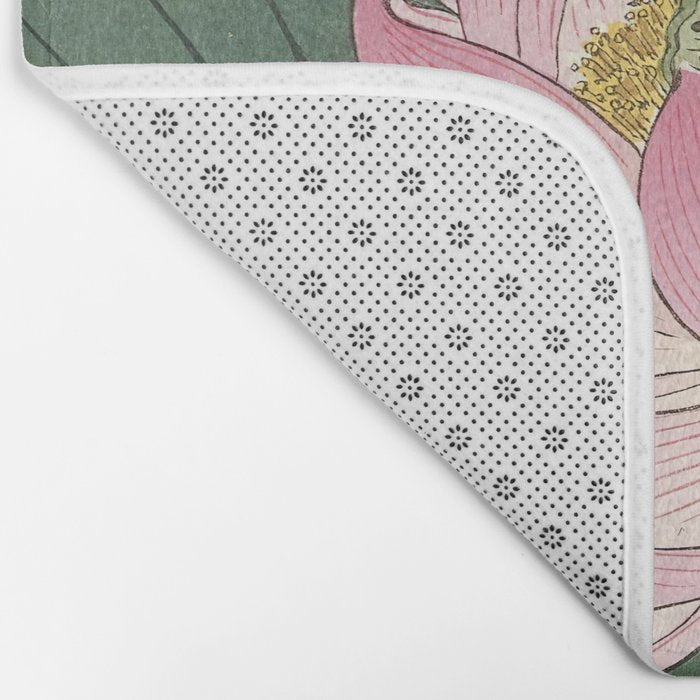 Flowering lotus flowers, Ohara Koson Bath Mat Gallery Image 2