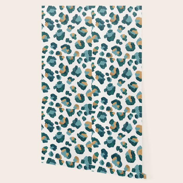 Leopard Print - Teal & Copper Wallpaper Gallery Image 2