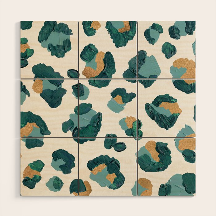 Leopard Print - Teal & Copper Wood Wall Art Gallery Image 1