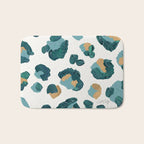 Leopard Print - Teal & Copper Bath Mat Gallery Image 1