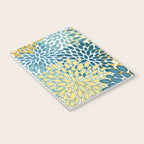 Modern Floral Prints, Teal and Yellow Notebook Gallery Image 3