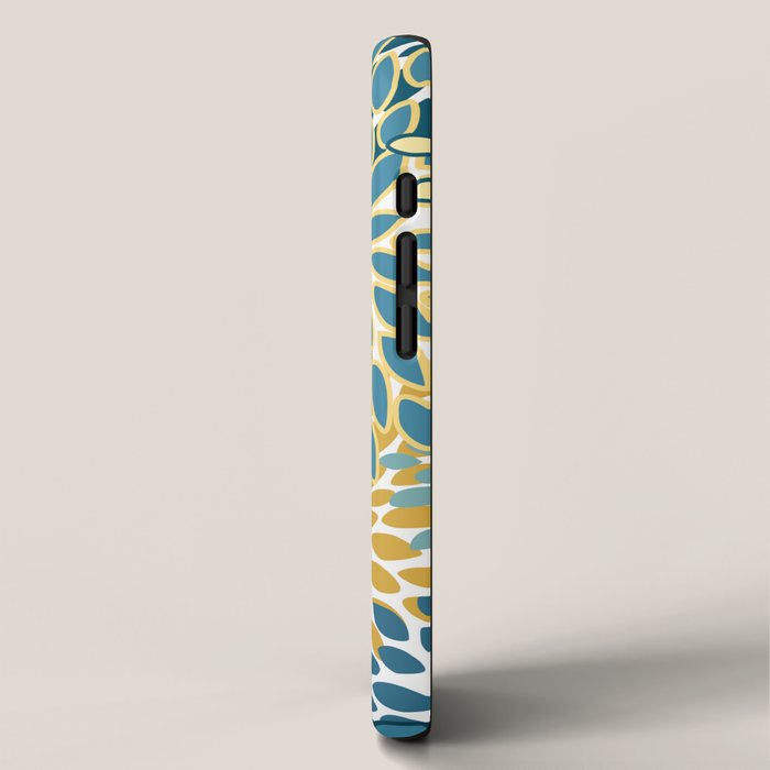 Modern Floral Prints, Teal and Yellow iPhone Case Gallery Image 2