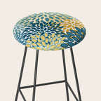 Modern Floral Prints, Teal and Yellow Stool Gallery Image 2