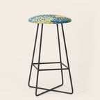 Modern Floral Prints, Teal and Yellow Stool Gallery Image 1