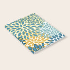 Modern Floral Prints, Teal and Yellow Notebook Gallery Image 2