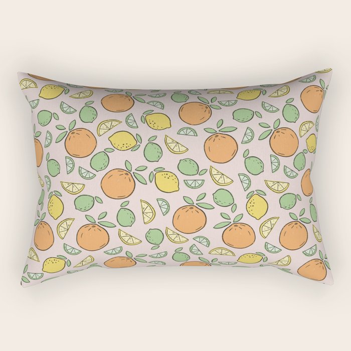 Summer Citrus in Pink Rectangular Pillow Gallery Image 2