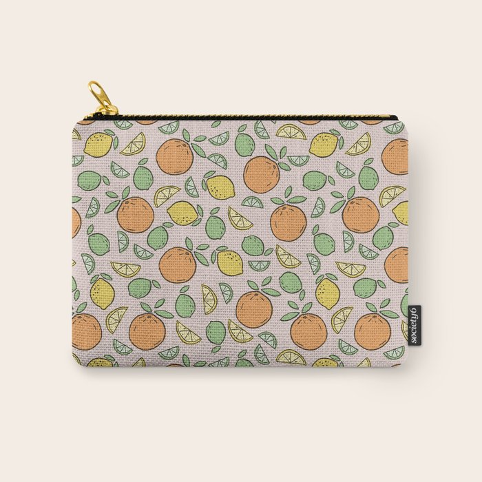 Summer Citrus in Pink Carry All Pouch Gallery Image 1