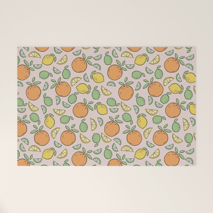 Summer Citrus in Pink Welcome Mat Gallery Image 1