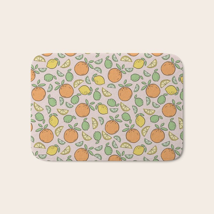 Summer Citrus in Pink Bath Mat Gallery Image 1