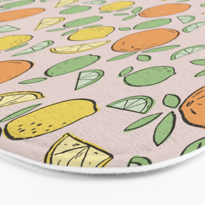 Summer Citrus in Pink Bath Mat Gallery Image 3