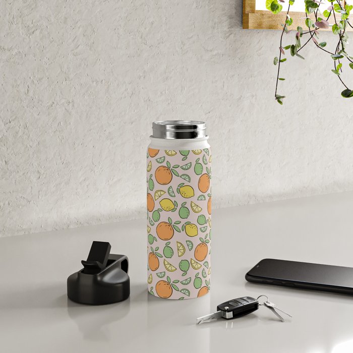 Summer Citrus in Pink Water Bottle Gallery Image 4