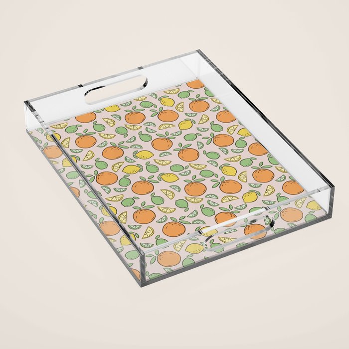 Summer Citrus in Pink Acrylic Tray Gallery Image 1