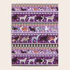 Fluffy and bright fair isle knitting doggie friends // seance purple and east side violet background brown orange white and grey dog breeds  Poster Gallery Image 4