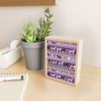 Fluffy and bright fair isle knitting doggie friends // seance purple and east side violet background brown orange white and grey dog breeds  Mini Art Print Gallery Image 2