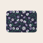 Dark Gothic Floral Garden Flowers and Eyes Creepy Halloween Bath Mat Gallery Image 1
