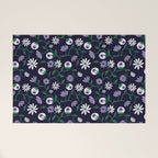 Dark Gothic Floral Garden Flowers and Eyes Creepy Halloween Welcome Mat Gallery Image 1
