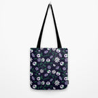 Dark Gothic Floral Garden Flowers and Eyes Creepy Halloween Tote Bag Gallery Image 2