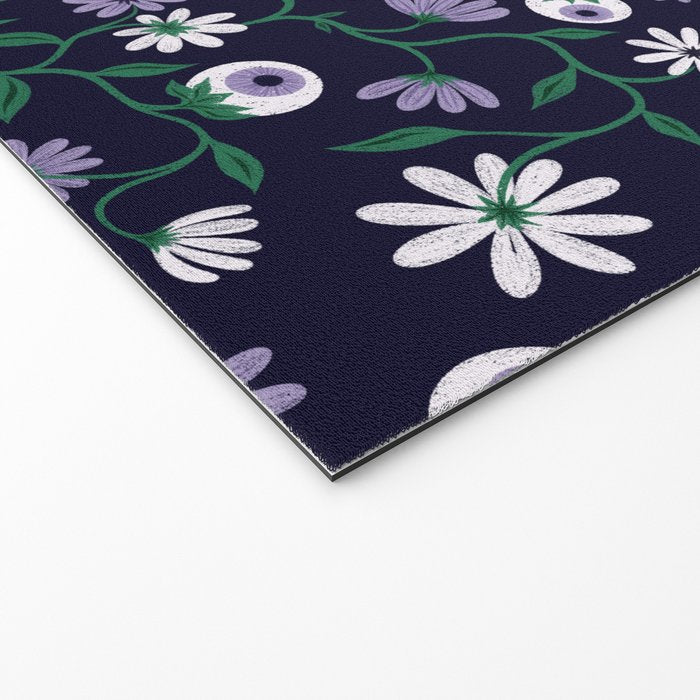 Dark Gothic Floral Garden Flowers and Eyes Creepy Halloween Welcome Mat Gallery Image 2