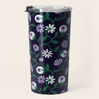 Dark Gothic Floral Garden Flowers and Eyes Creepy Halloween Travel Mug Gallery Image 3