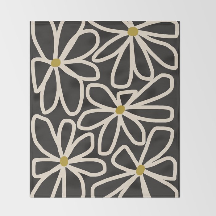 Daisy chain - night Throw Blanket Gallery Image 2